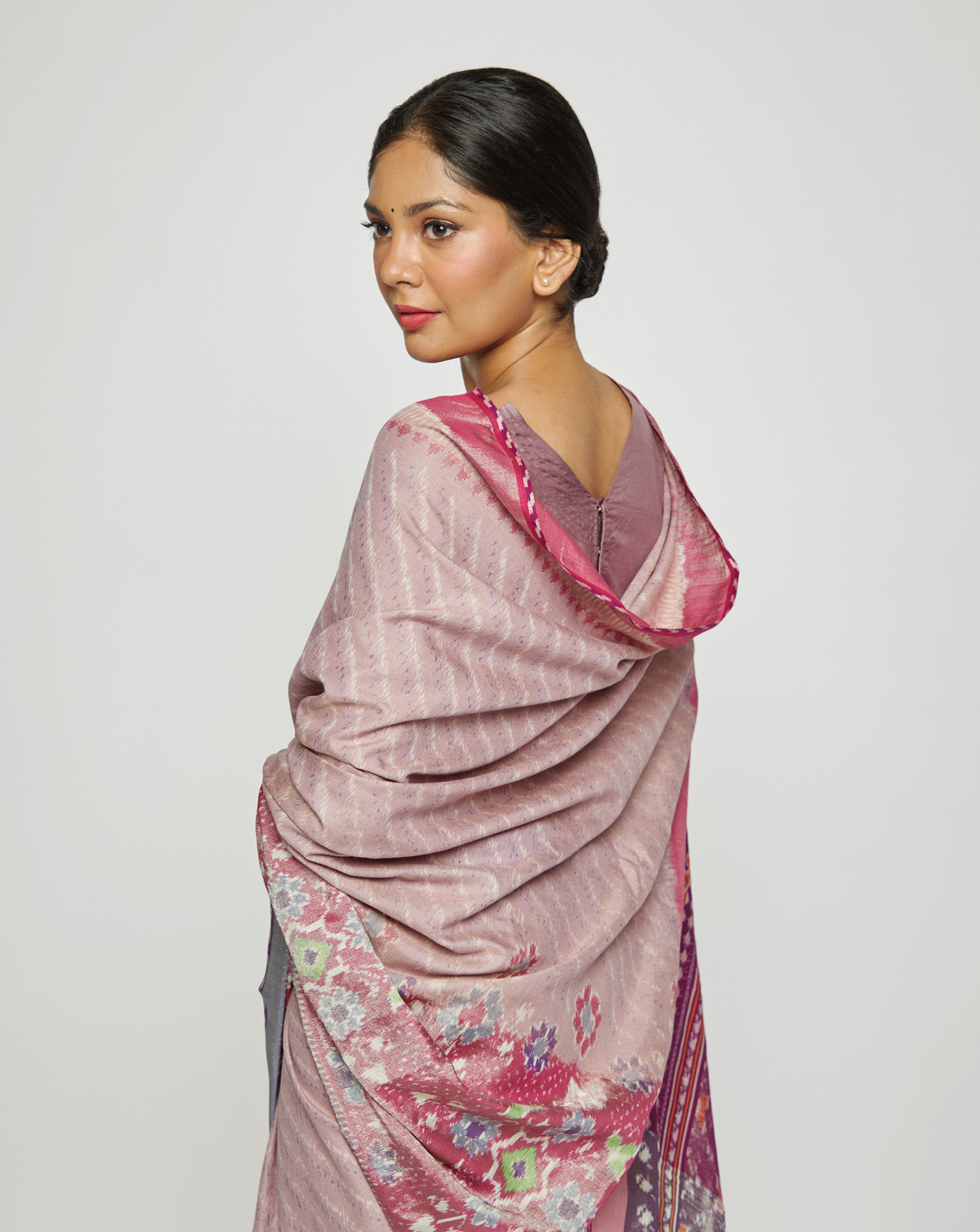 Suklah Handwoven Ikat Eri Silk Saree