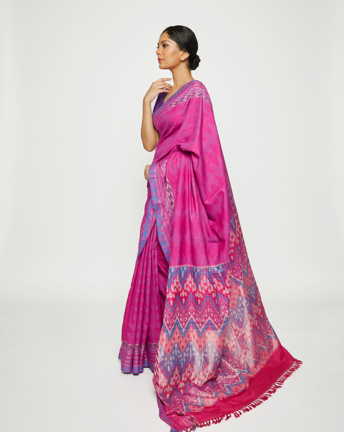 VANDANA Handwoven Ikat Eri Silk Saree