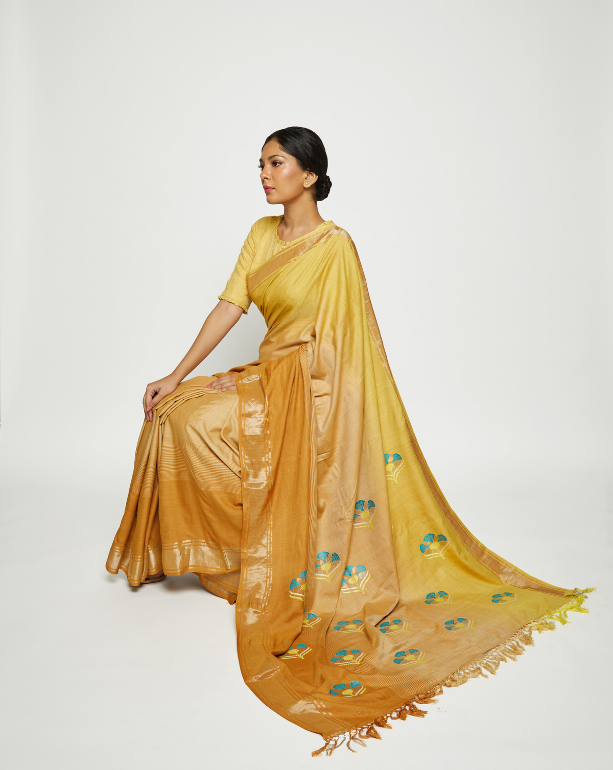 Pitah Handwoven Eri Silk Saree