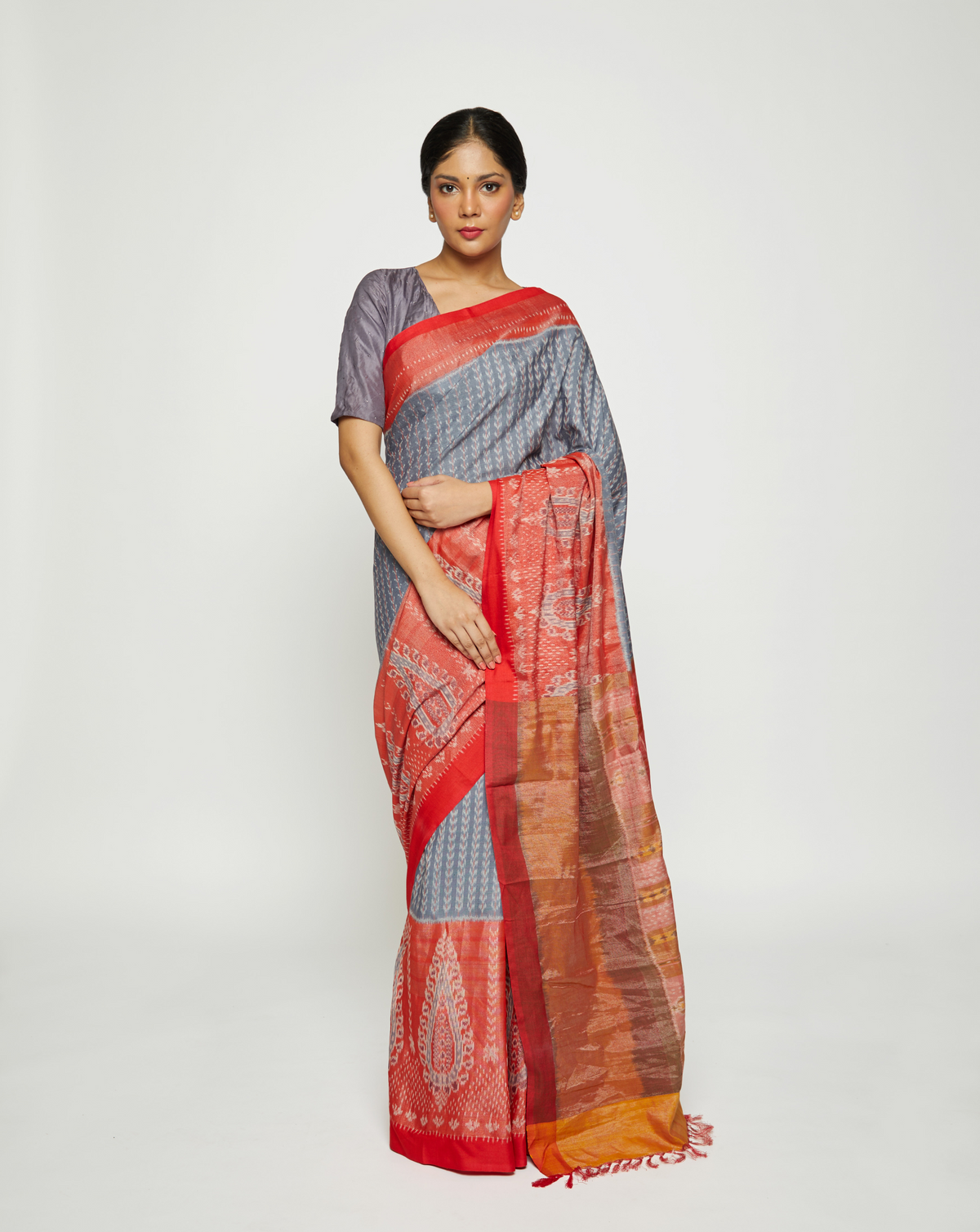 Khayaal Hanwoven Ikat Eri Silk Saree