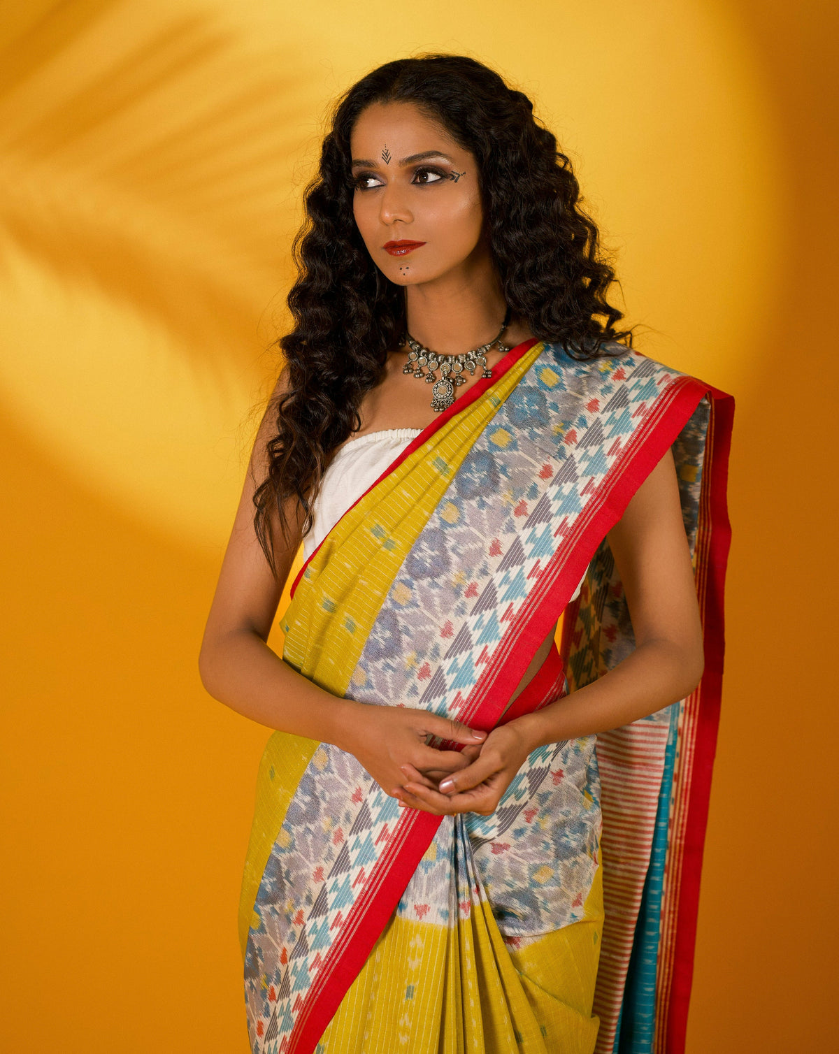 ALOKAA Ikat Eri Silk Saree