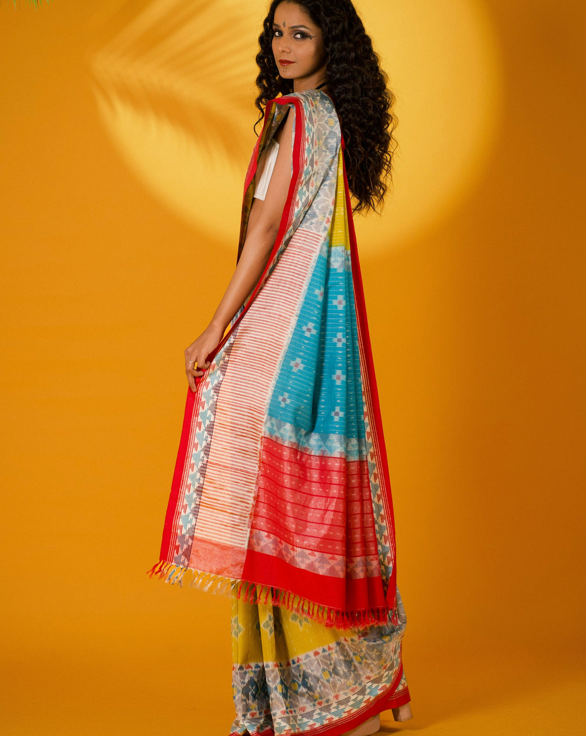 ALOKAA Ikat Eri Silk Saree